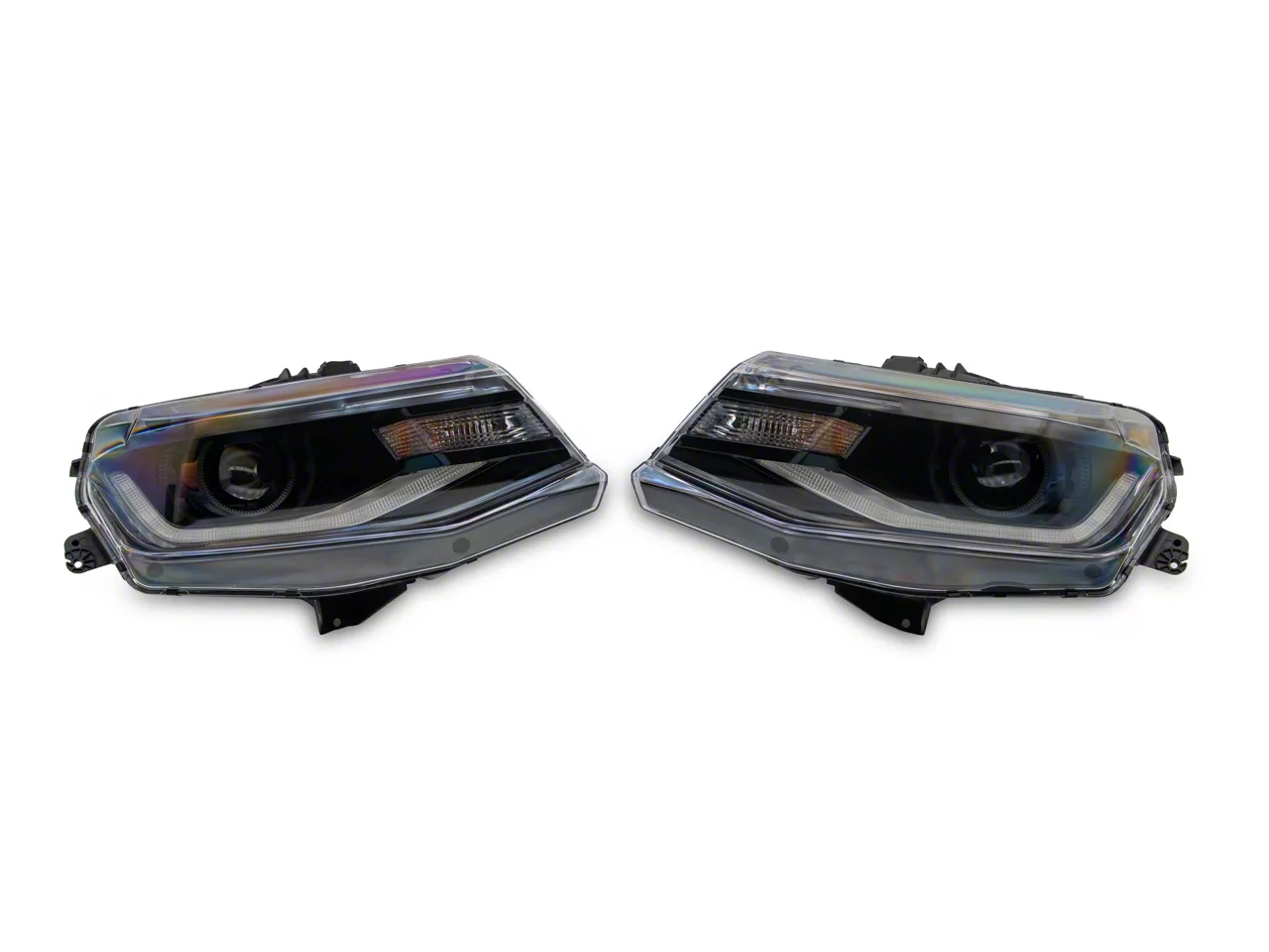 Camaro OEM Style Headlights with LED DRL; Black Housing; Clear Lens (16 ...