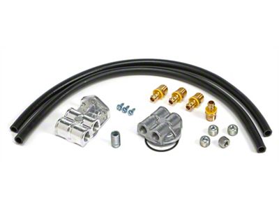 Oil Filter Relocation Kit with 90-Degree Bypass and Horizontal Ports; 18mm x 1.50 Threads (93-02 V6 Camaro)