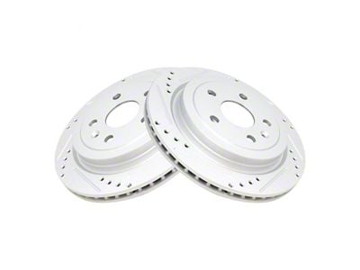 Performance Drilled and Slotted Rotors; Rear Pair (10-15 Camaro LS, LT)