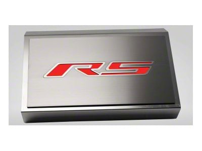 Polished Fuse Box Cover with Brushed RS Top Plate; Bright Red Solid (16-24 Camaro LT w/ RS Package)