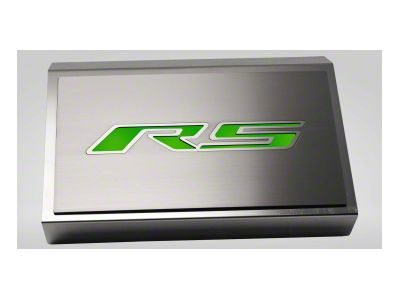 Polished Fuse Box Cover with Brushed RS Top Plate; Synergy Green Solid (16-24 Camaro LT w/ RS Package)