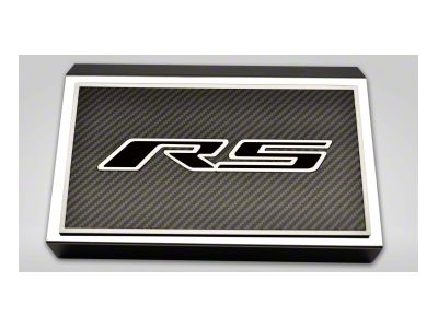 Polished Fuse Box Cover with Carbon Fiber RS Top Plate; Brushed Black (16-24 Camaro LT w/ RS Package)