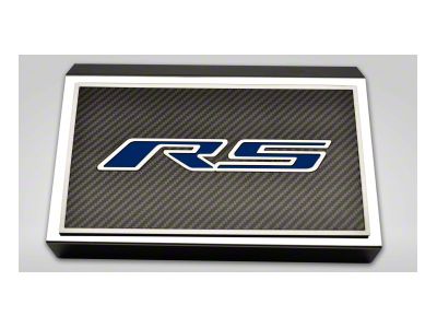 Polished Fuse Box Cover with Carbon Fiber RS Top Plate; Dark Blue Solid (16-24 Camaro LT w/ RS Package)