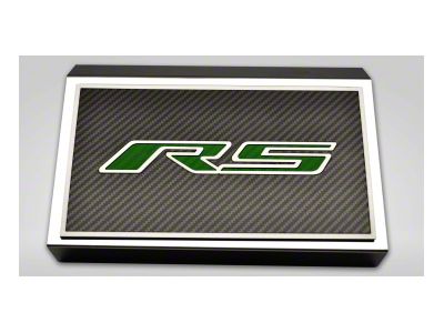 Polished Fuse Box Cover with Carbon Fiber RS Top Plate; Green Carbon Fiber (16-24 Camaro LT w/ RS Package)