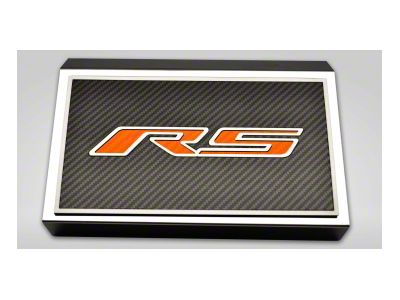 Polished Fuse Box Cover with Carbon Fiber RS Top Plate; Orange Carbon Fiber (16-24 Camaro LT w/ RS Package)