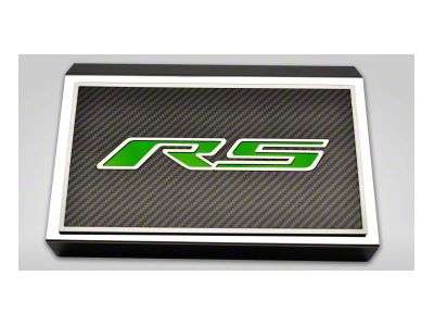 Polished Fuse Box Cover with Carbon Fiber RS Top Plate; Synergy Green Solid (16-24 Camaro LT w/ RS Package)