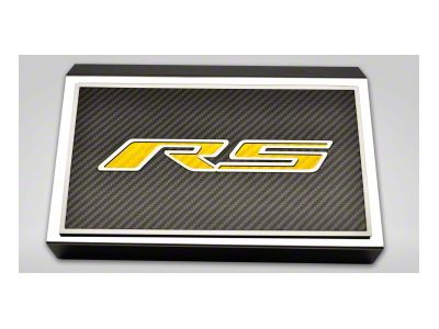 Polished Fuse Box Cover with Carbon Fiber RS Top Plate; Yellow Carbon Fiber (16-24 Camaro LT w/ RS Package)