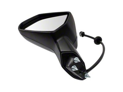 Powered Mirror; Black; Driver Side (16-22 Camaro)