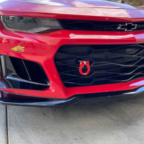 Camaro Premium Stealth Tow Hook with Black D-Ring; Rear (16-18 Camaro ...