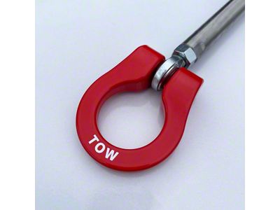 Premium Stealth Tow Hook with Cerakote Black Shaft and Red D-Rings; Front and Rear (19-24 Camaro LT, LT1)