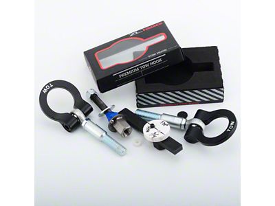 Premium Tow Hook with Two Black D-Rings; Front and Rear (14-15 Camaro SS, Z/28)