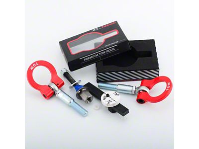 Premium Tow Hook with Two Red D-Rings; Front and Rear (14-15 Camaro SS, Z/28)