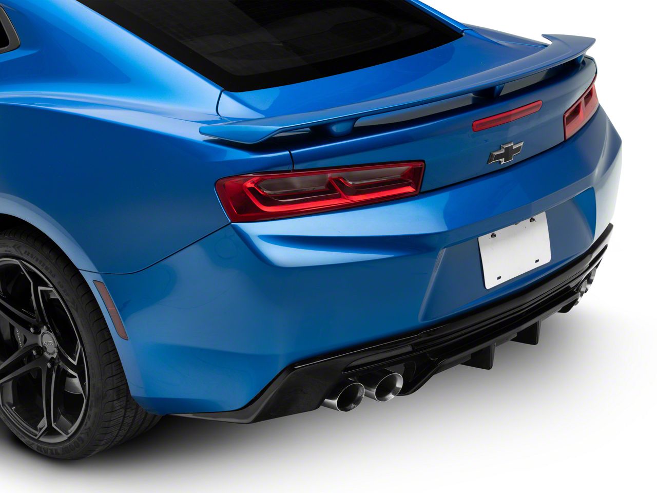 Camaro Quad Exhaust Rear Diffuser; Gloss Black (16-24 Camaro, Excluding ...