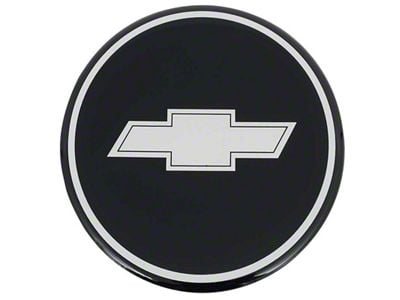 R15 Wheel Center Cap with Bow Tie Logo; Chrome and Black (93-02 Camaro)