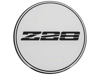 R15 Wheel Center Cap with Z28 Logo; Black and Silver (93-02 Camaro)