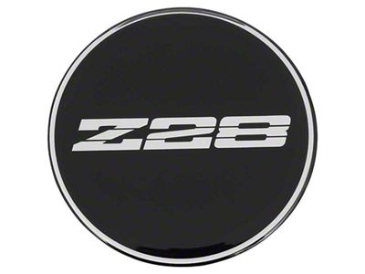 R15 Wheel Center Cap with Z28 Logo; Silver and Black (93-02 Camaro)