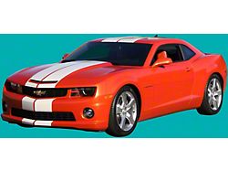 Race Car Rally Stripe Kit; Pearl White (11-13 Camaro Converible)