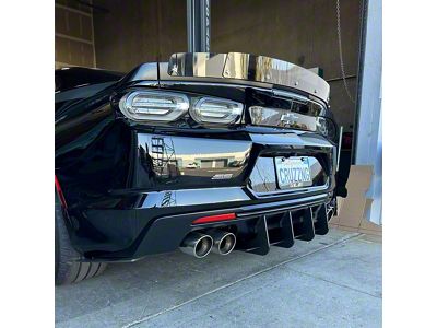 Rear Diffuser; Black Aluminum (19-24 Camaro, Excluding ZL1)