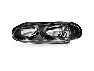 Replacement Halogen Headlight; Black Housing; Clear Lens; Driver Side (98-02 Camaro)