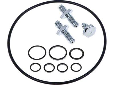 Saginaw Power Steering Reservoir Stud and O-Ring Kit; Chrome (93-95 Camaro)