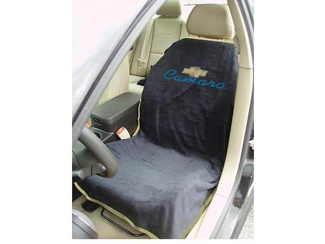 Seat Towel with Camaro Logo; Black (Universal; Some Adaptation May Be Required)
