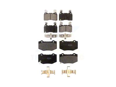 Semi-Metallic Brake Pads; Front and Rear (16-24 Camaro SS w/ 4-Piston Front Calipers)