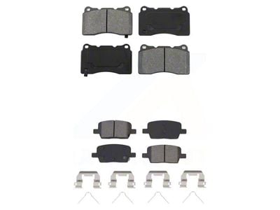 Semi-Metallic Brake Pads; Front and Rear (16-24 Camaro LS & LT w/ 4-Piston Front Calipers; 20-24 Camaro LT1)