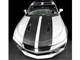 SS Top Racing Double Stripes; Matte Black (16-18 Camaro)