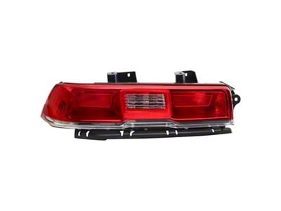 Tail Light; Chrome Housing; Red Clear Lens; Driver Side (2015 Camaro)