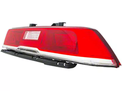 Tail Light; Chrome Housing; Red Lens; Passenger Side (14-15 Camaro)