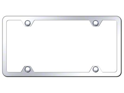 Thin 4-Hole ABS License Plate Frame; Chrome (Universal; Some Adaptation May Be Required)