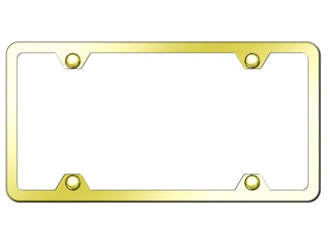 Thin 4-Hole ABS License Plate Frame; Gold (Universal; Some Adaptation May Be Required)