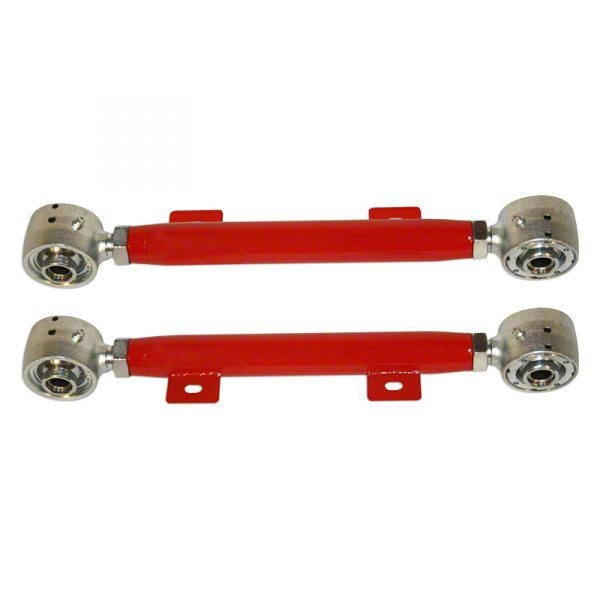 Camaro Tubular Rear Toe Links with Del-Sphere Pivot Joints; Bright Red ...