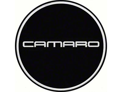 Wheel Center Cap Decal with Camaro Logo; 2-1/2-Inch; Chrome and Black (93-02 Camaro)