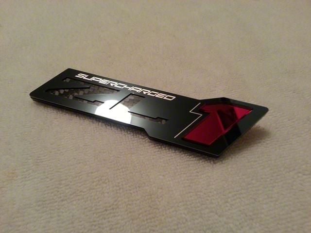 Camaro ZL1 ZR1 Style Emblem; Black Stainless Steel/Arcylic/Oynx Etched with  Red Insert (10-24 Camaro) - Free Shipping