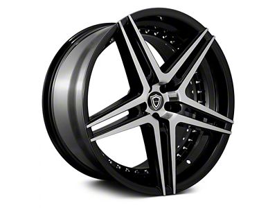 Capri Luxury C5260 Gloss Black Machined Wheel; Rear Only; 22x10.5; 20mm Offset (06-10 RWD Charger)