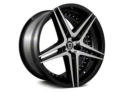 Capri Luxury C5260 Gloss Black Machined Wheel; Rear Only; 22x10.5 (11-23 RWD Charger, Excluding Widebody)