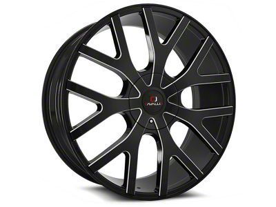 Cavallo CLV-15 Gloss Black and Milled Wheel; 18x8; 35mm Offset (16-24 Camaro, Excluding SS w/ 6-Piston Front Calipers & ZL1)