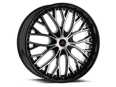 Cavallo CLV-33 Gloss Black and Machined Wheel; 22x8.5; 38mm Offset (16-24 Camaro, Excluding SS w/ 6-Piston Front Calipers & ZL1)