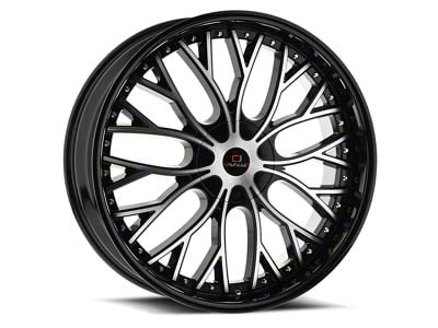 Cavallo CLV-33 Gloss Black and Machined Wheel; Rear Only; 24x9; 18mm Offset (16-24 Camaro, Excluding SS w/ 6-Piston Front Calipers & ZL1)