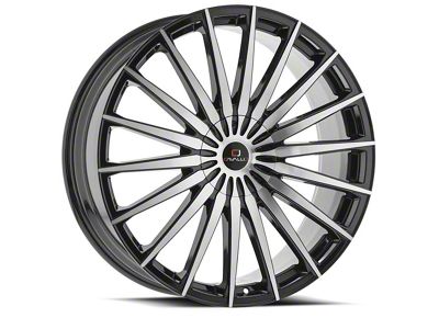 Cavallo CLV-34 Gloss Black and Machined Wheel; 20x8.5; 35mm Offset (16-24 Camaro, Excluding SS w/ 6-Piston Front Calipers & ZL1)