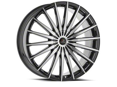 Cavallo CLV-34 Gloss Black and Machined Wheel; Rear Only; 24x9; 18mm Offset (16-24 Camaro, Excluding SS w/ 6-Piston Front Calipers & ZL1)