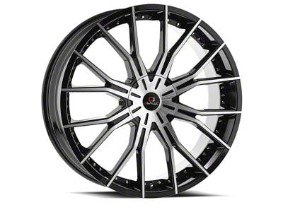 Cavallo CLV-36 Gloss Black and Machined Wheel; Rear Only; 24x9; 18mm Offset (10-15 Camaro, Excluding ZL1)