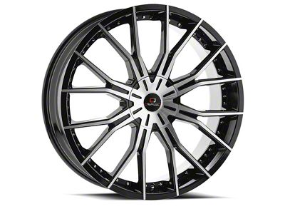 Cavallo CLV-36 Gloss Black and Machined Wheel; Rear Only; 24x9; 18mm Offset (16-24 Camaro, Excluding SS w/ 6-Piston Front Calipers & ZL1)