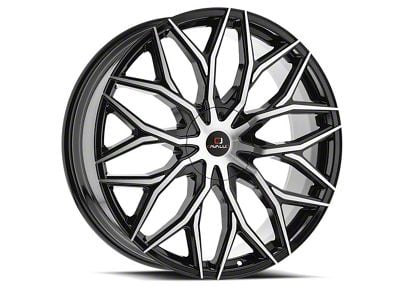 Cavallo CLV-37 Gloss Black and Machined Wheel; 18x8; 35mm Offset (10-15 Camaro, Excluding ZL1)