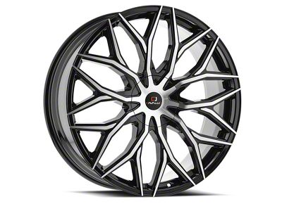 Cavallo CLV-37 Gloss Black and Machined Wheel; 18x8; 35mm Offset (16-24 Camaro, Excluding SS w/ 6-Piston Front Calipers & ZL1)