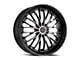 Cavallo CLV-42 Gloss Black and Machined Wheel; Rear Only; 22x9.5; 15mm Offset (16-24 Camaro)