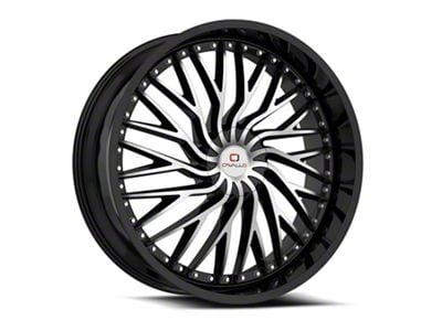 Cavallo CLV-43 Gloss Black and Machined Wheel; 18x8; 35mm Offset (10-15 Camaro, Excluding ZL1)