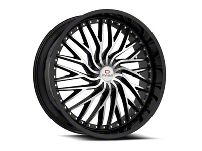 Cavallo CLV-43 Gloss Black and Machined Wheel; 18x8; 35mm Offset (16-24 Camaro, Excluding SS w/ 6-Piston Front Calipers & ZL1)