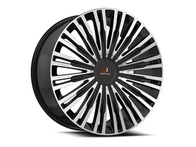 Cavallo CLV-48 Gloss Black and Machined Wheel; 20x8.5; 35mm Offset (16-24 Camaro, Excluding SS w/ 6-Piston Front Calipers & ZL1)